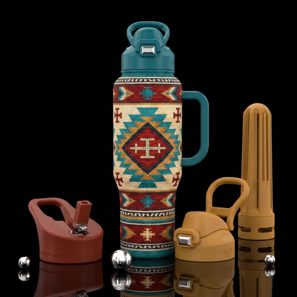 Navajo blanket water bottle design
