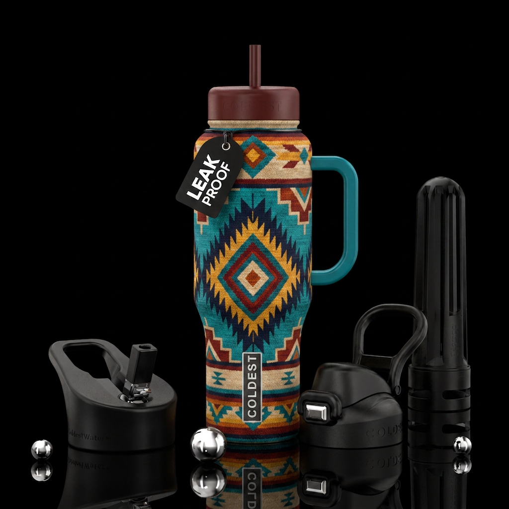Navajo blanket water bottle design