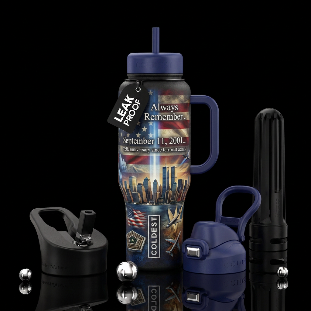 “Always Remember…” September 11, 2001… 25th annive... water bottle design