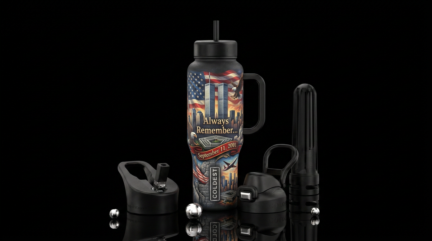 “Always Remember…” September 11, 2001 terrorist at... water bottle design