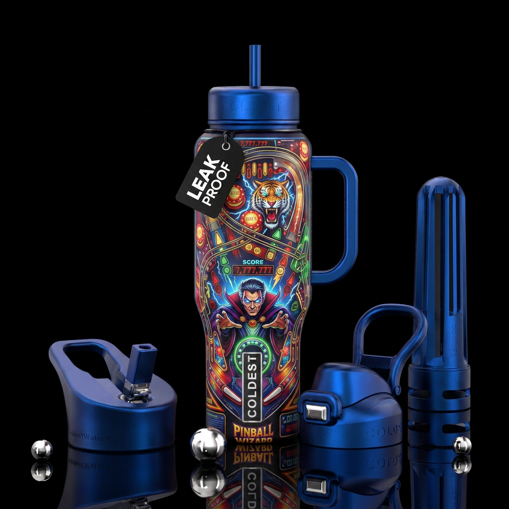 Pinball wizard water bottle design