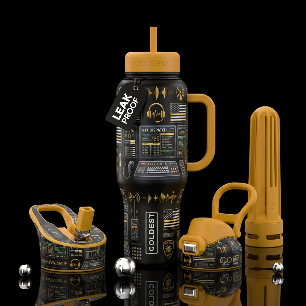 911 dispatcher water bottle design