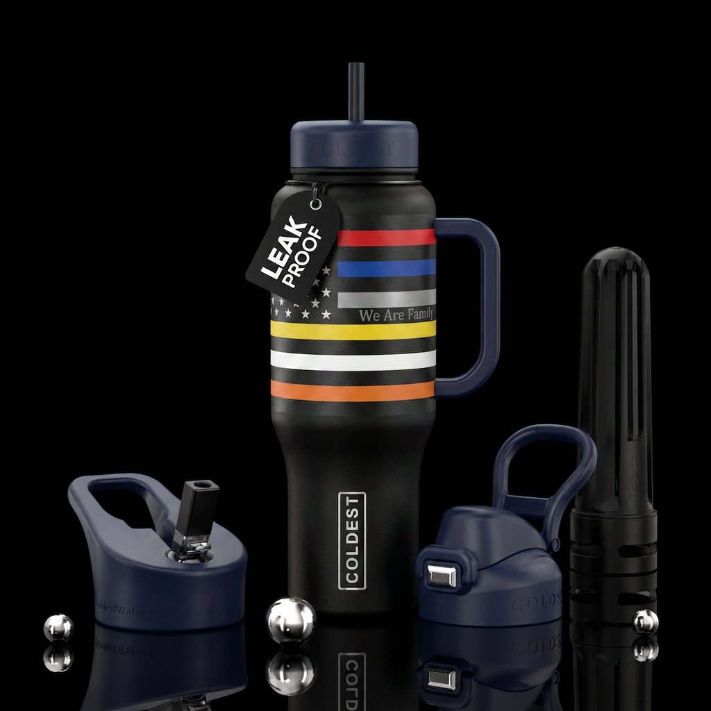 First responders flag with different color stripes... water bottle design