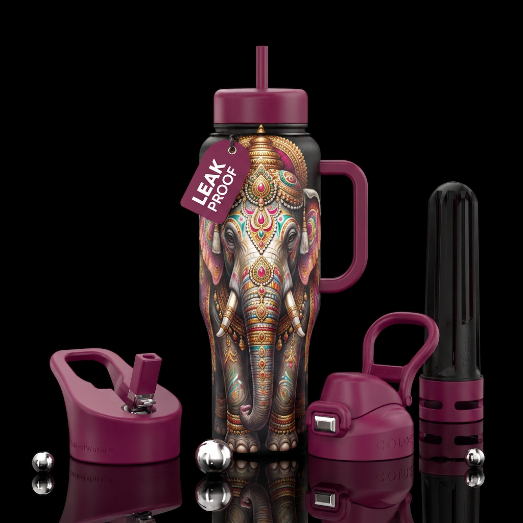 Holy Indian elephant water bottle design