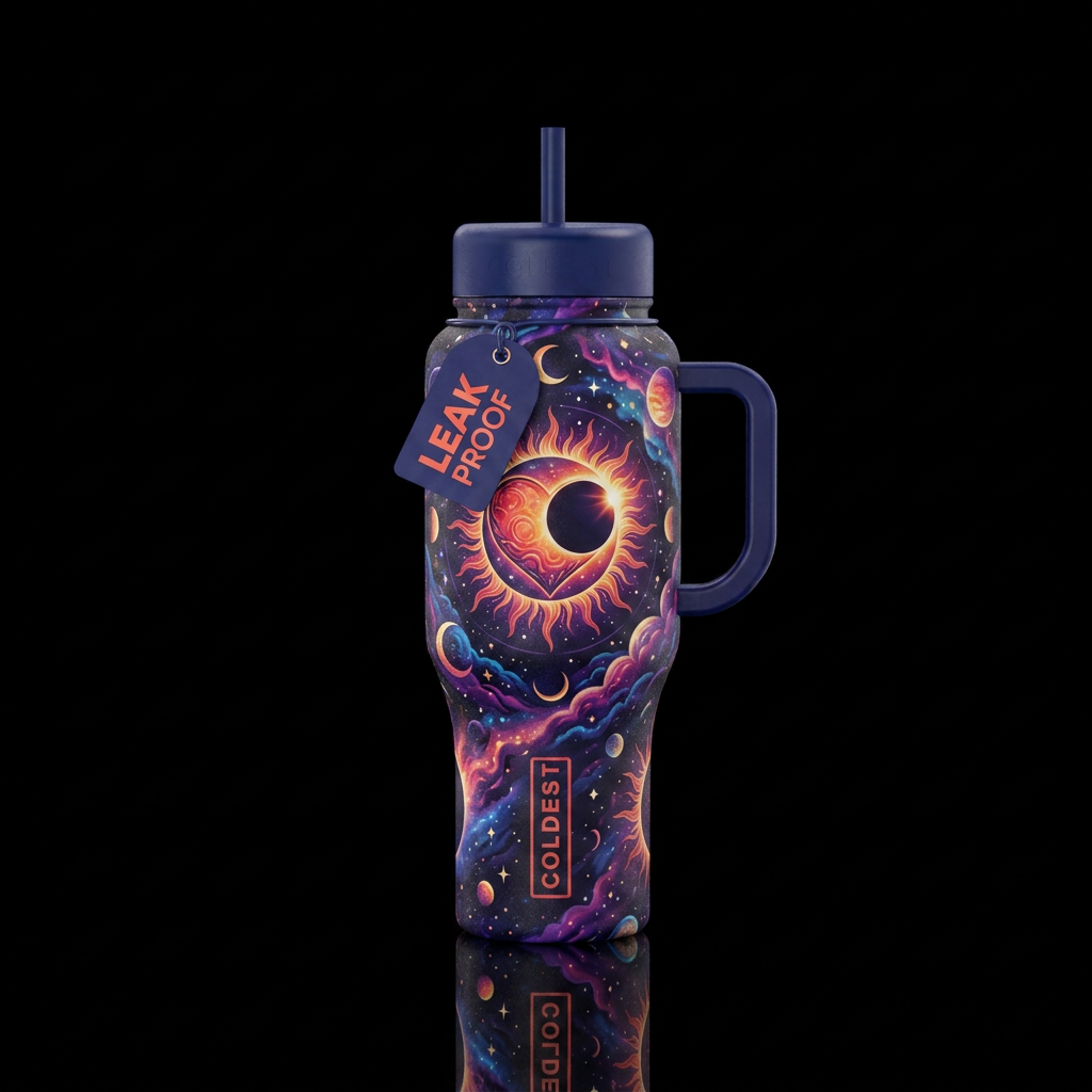 Total eclipse of the heart water bottle design