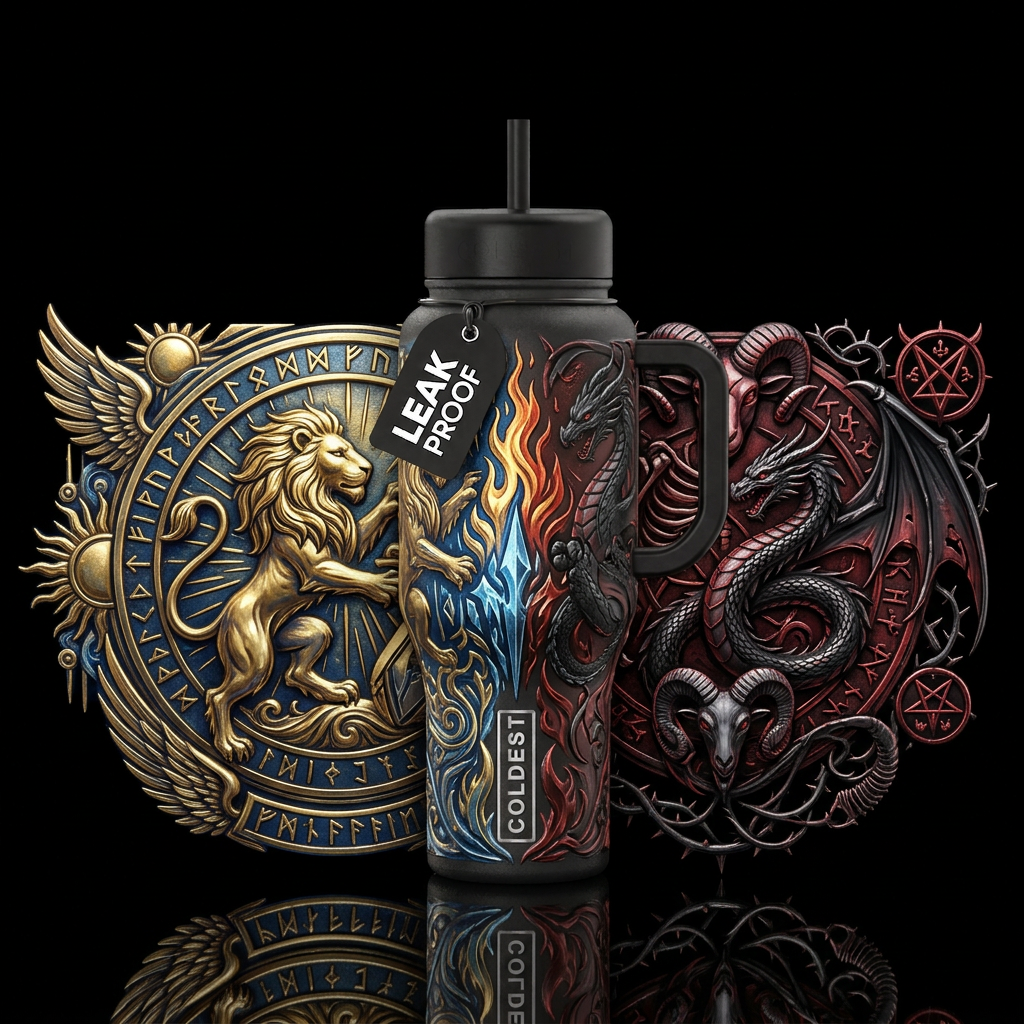 Good vs Evil water bottle design