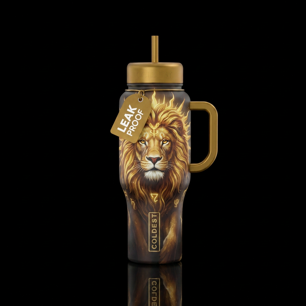 Lion son god water bottle design