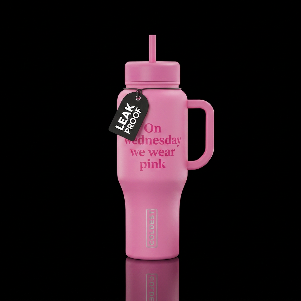 On Wednesday we wear pink water bottle design