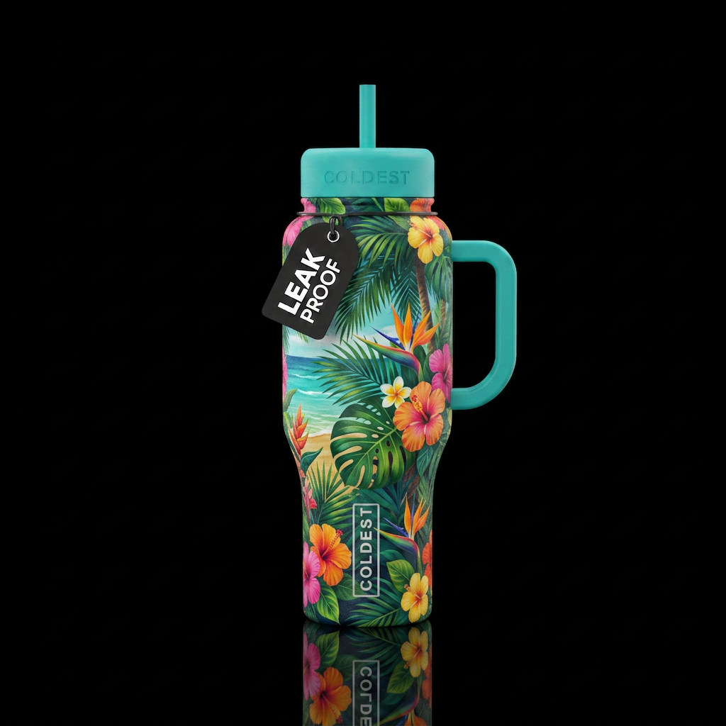 Almost paradise water bottle design