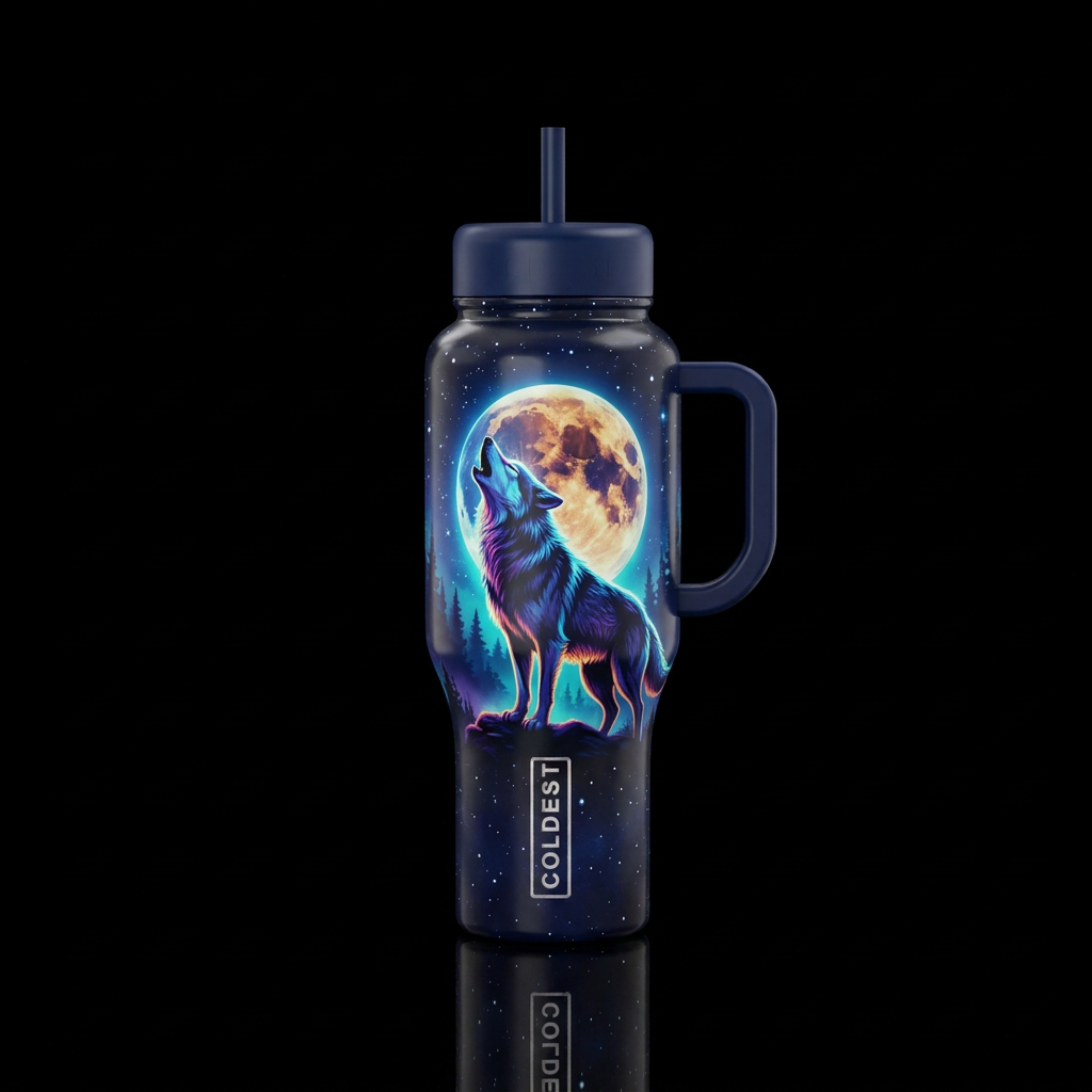 Howl night water bottle design
