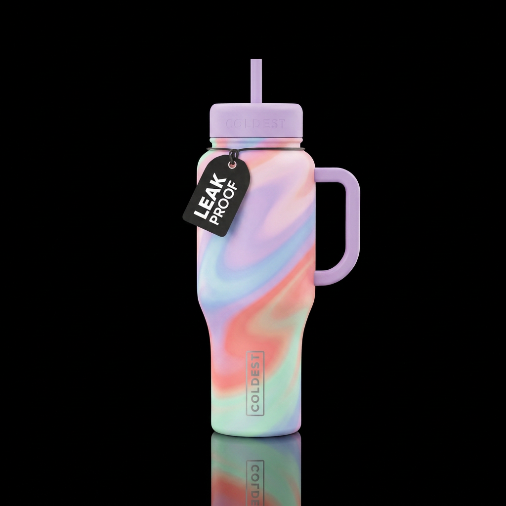 Maple swirl , no leaves, pastel colors water bottle design