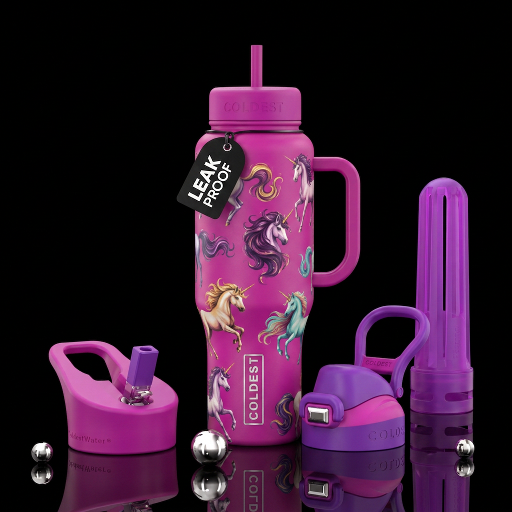 Unicorns water bottle design
