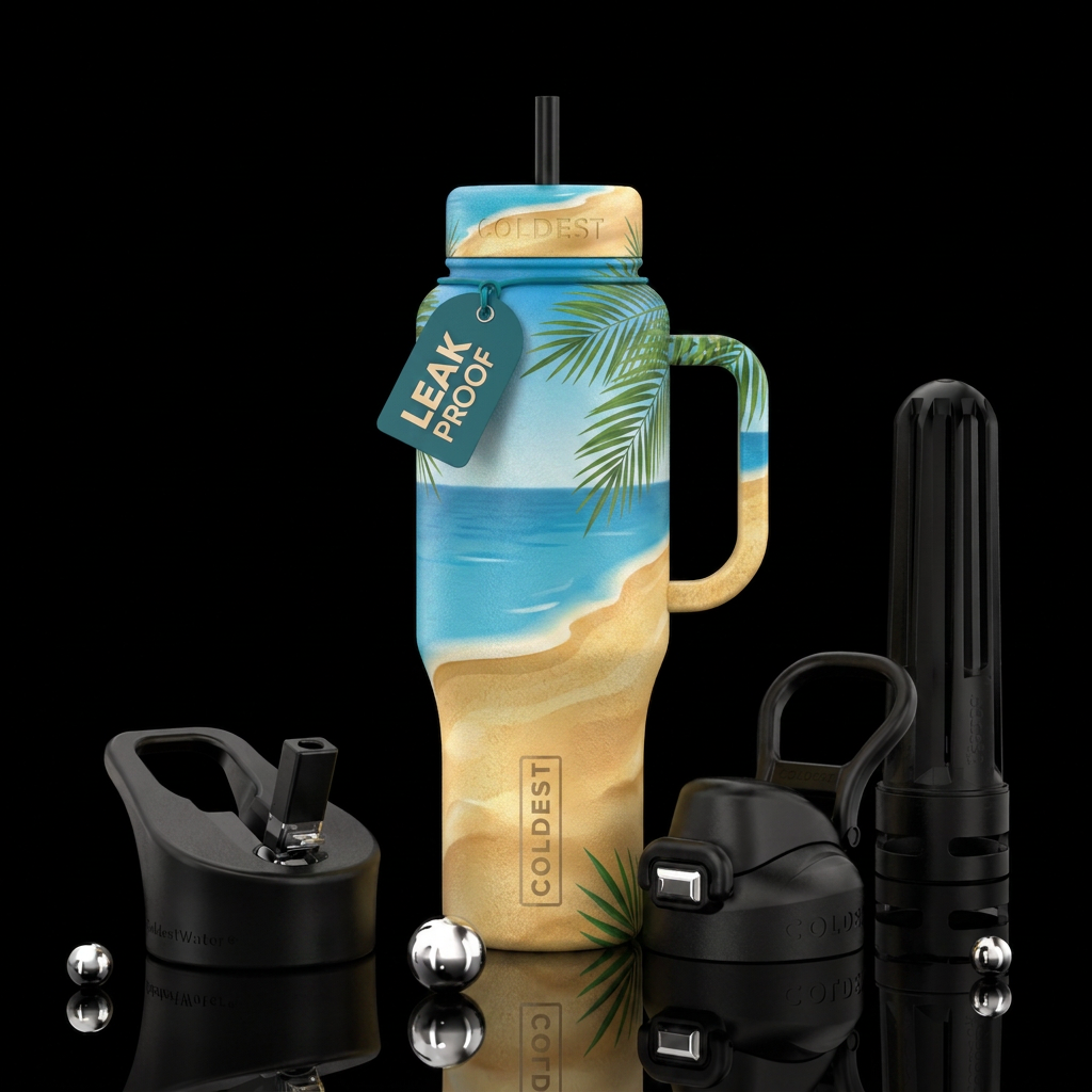 Beach water bottle design