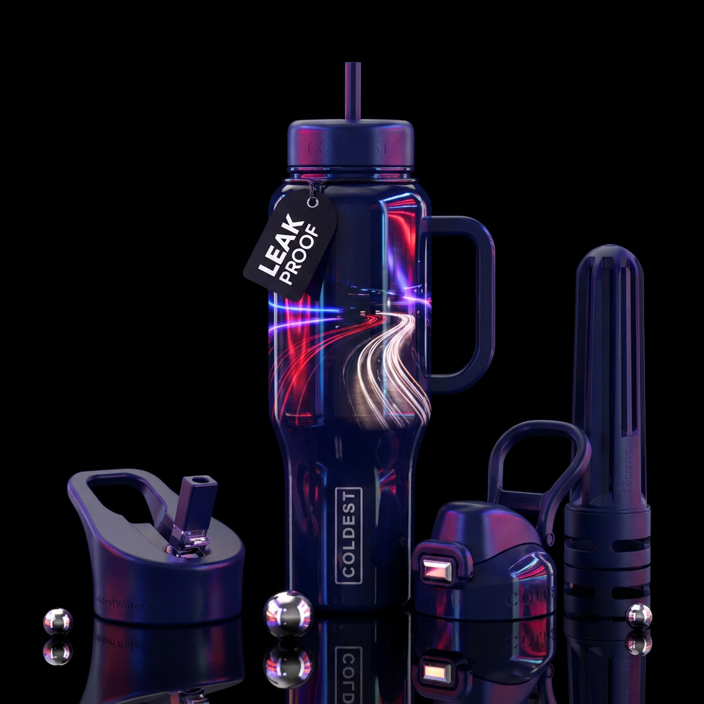 Midnight drive water bottle design