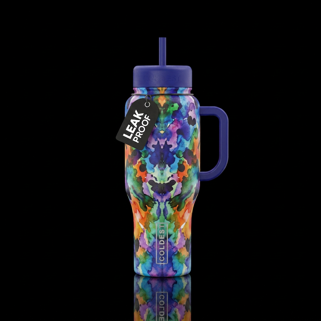 rorschach ink blot test water bottle design