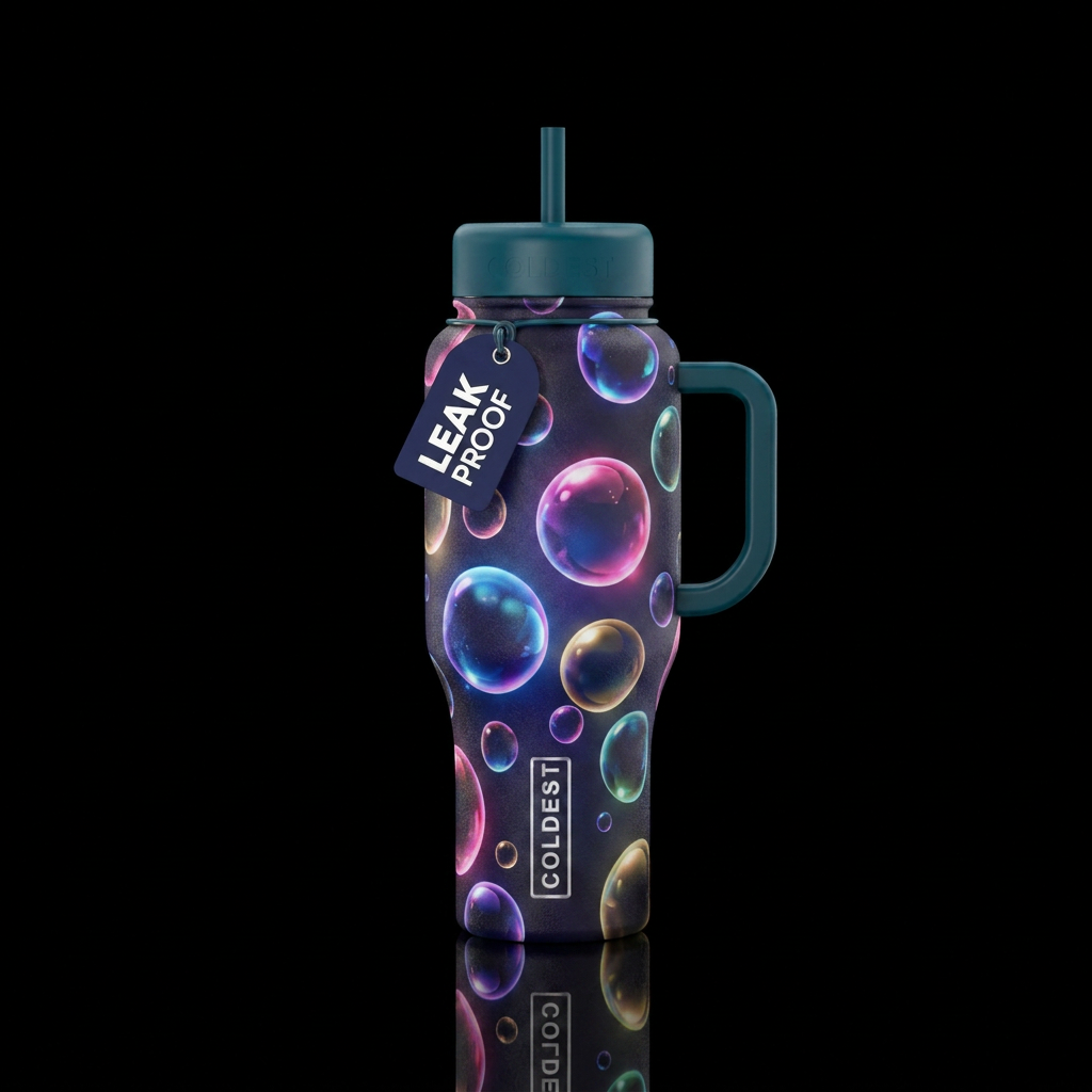 Glowie bubbles water bottle design