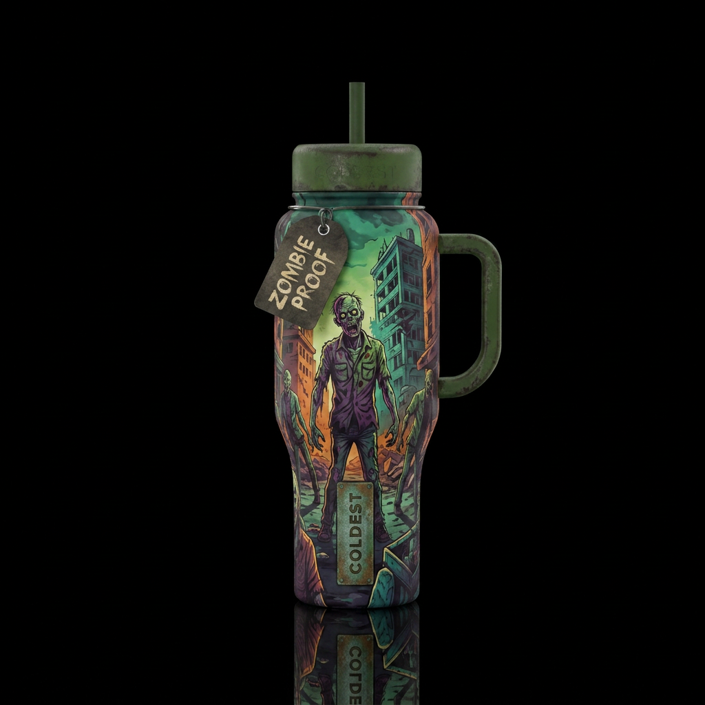 Zombie apocolypse water bottle design