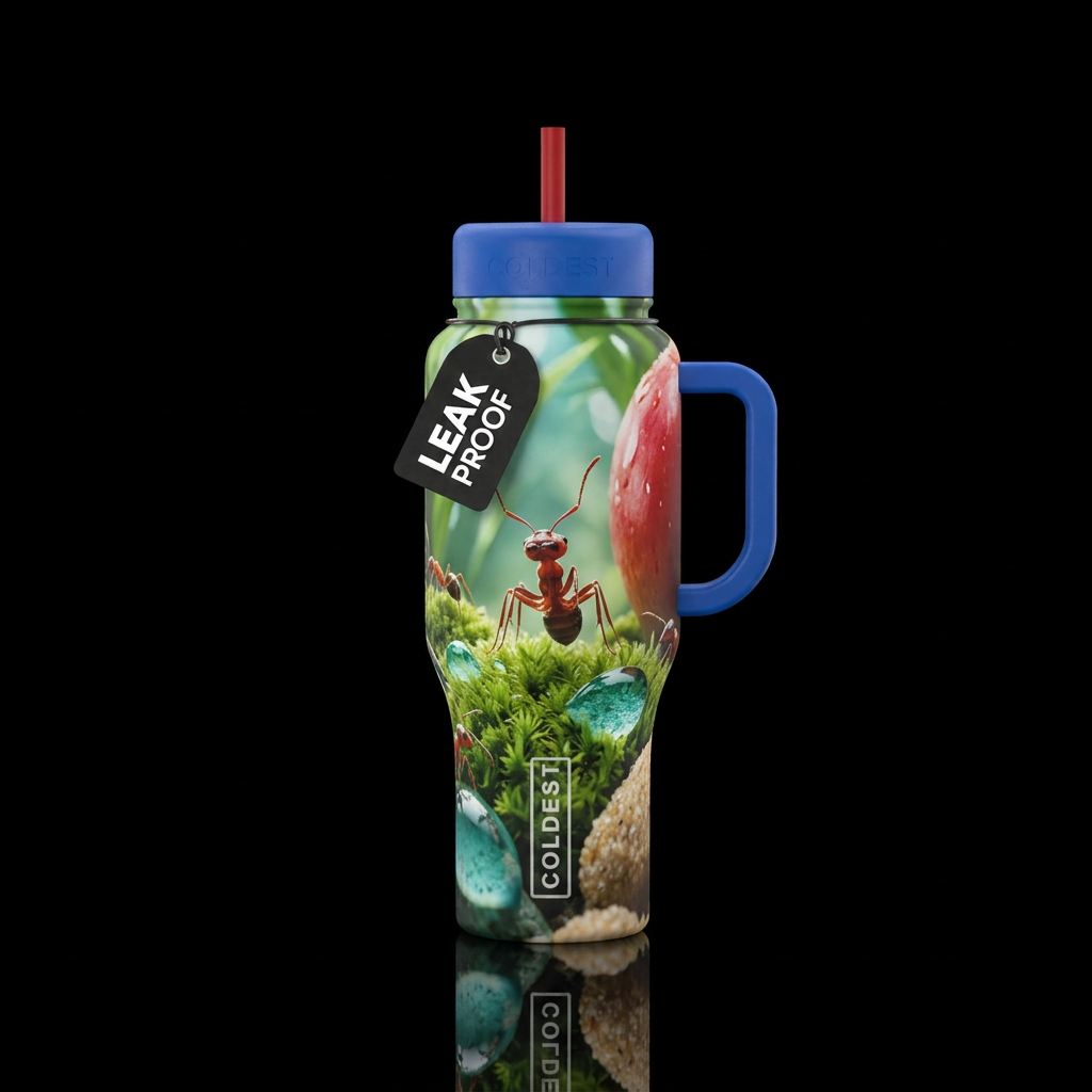 Outside from the perspective of an ant water bottle design