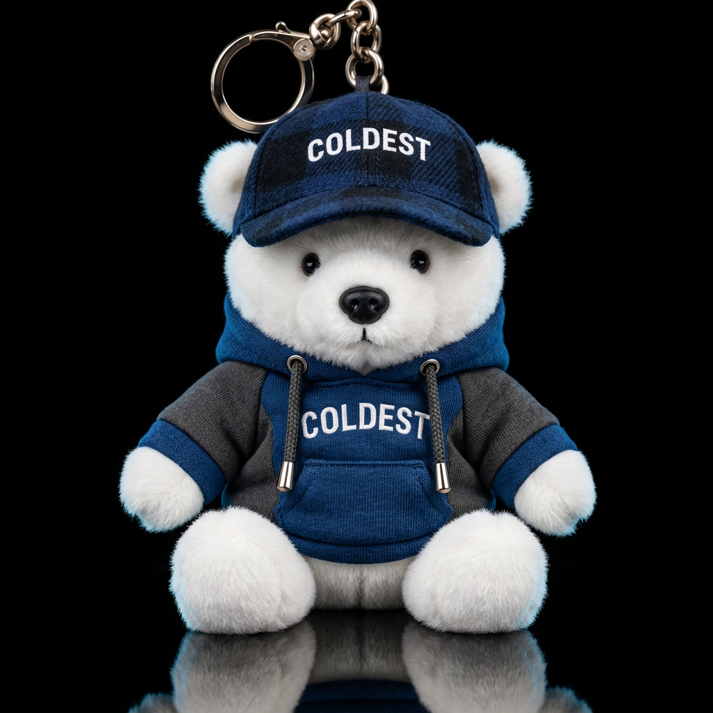 Polar bear wearing bold coldest gear water bottle design