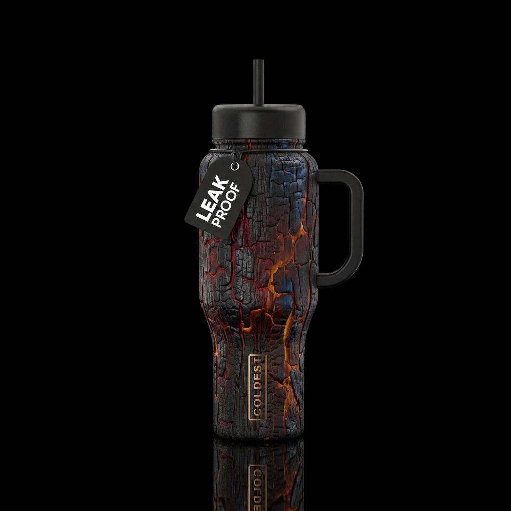 Charred water bottle design