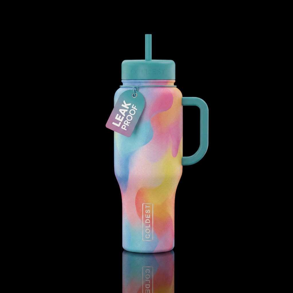 Soft and colorful water bottle design