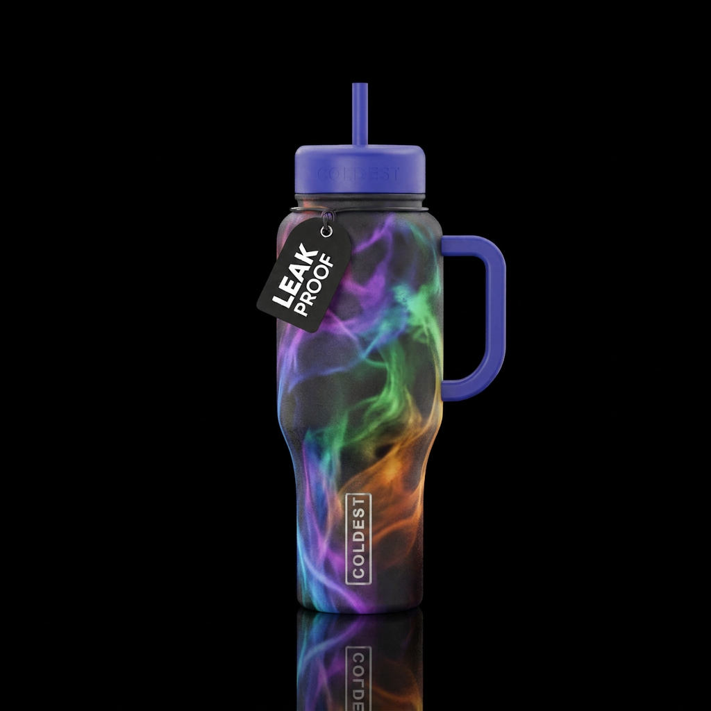 Colorful mists water bottle design