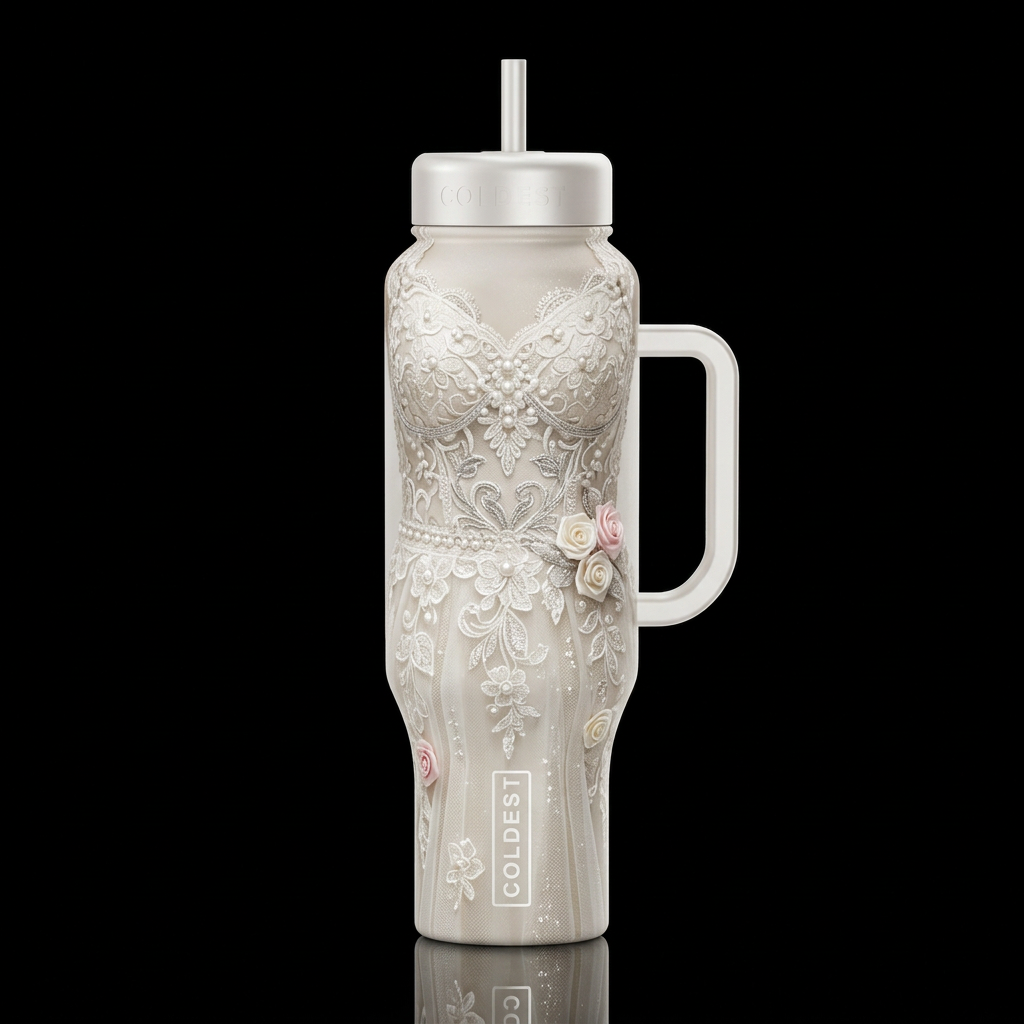 Bottle in a wedding dress water bottle design