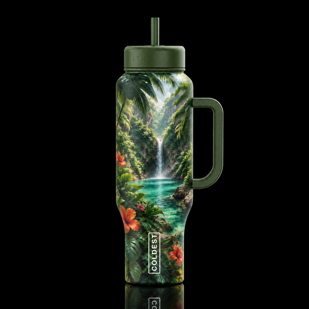 Hidden oasis water bottle design
