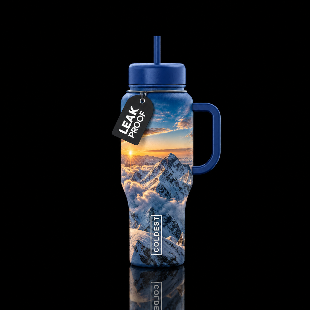 Top of the world water bottle design