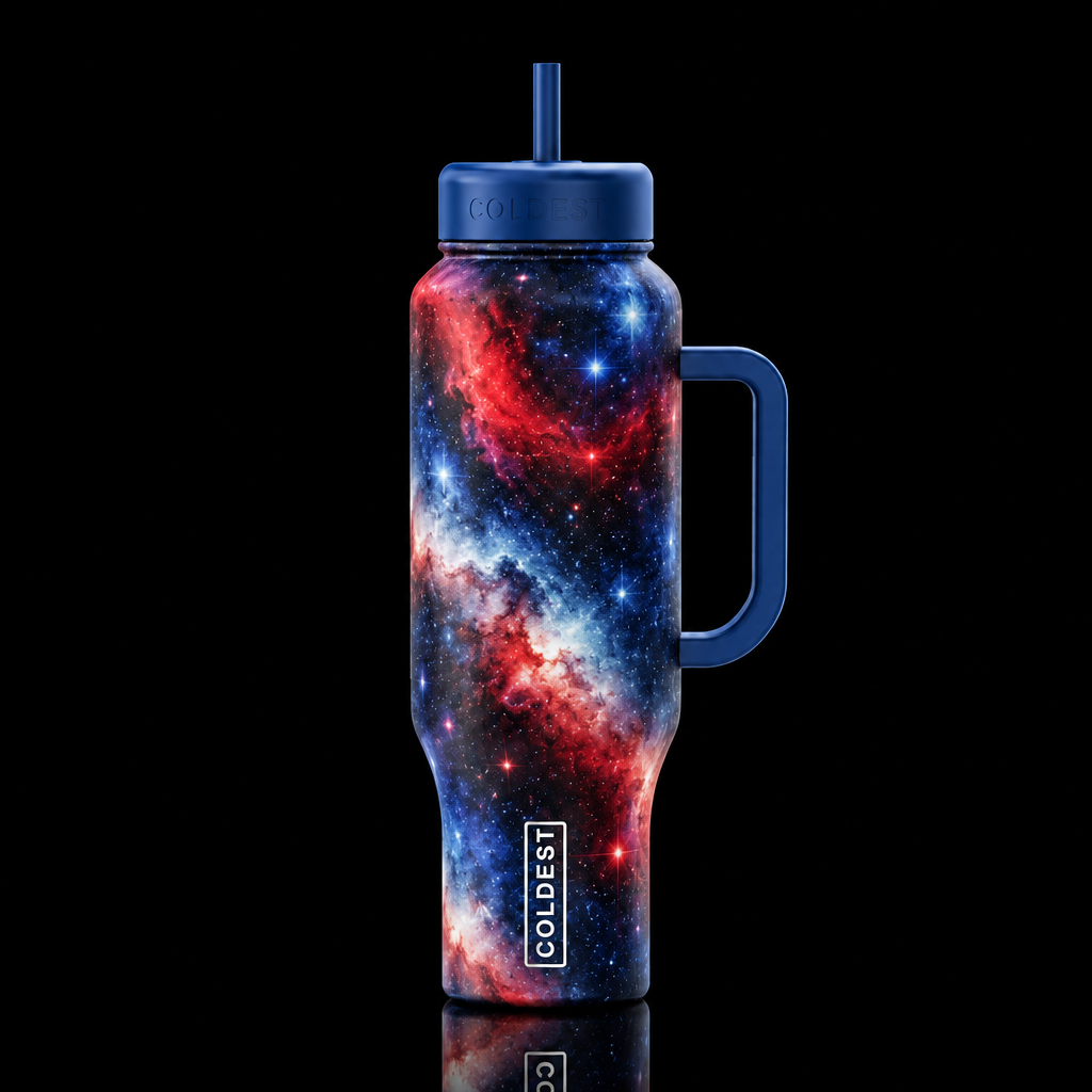 Patriotic galaxy water bottle design