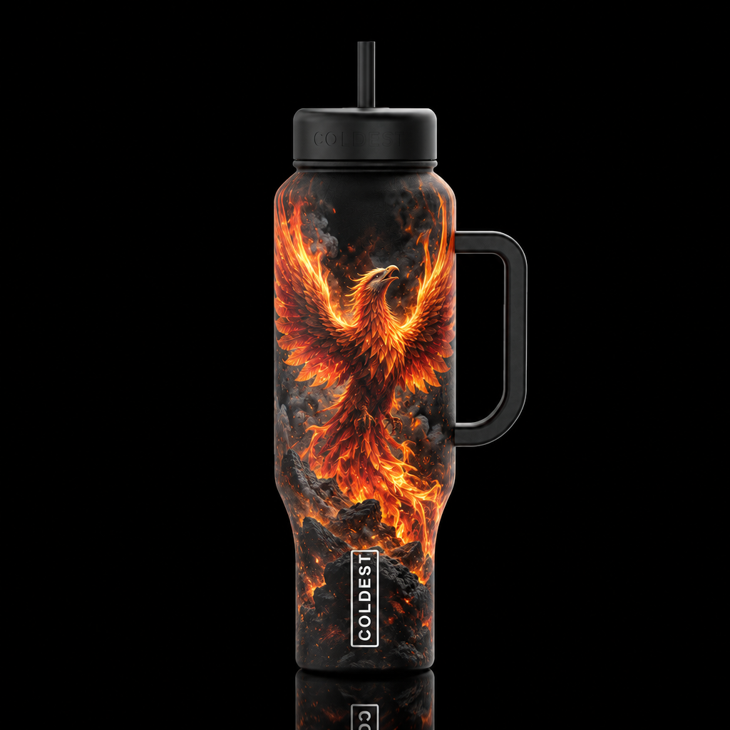 Rising Phoenix water bottle design