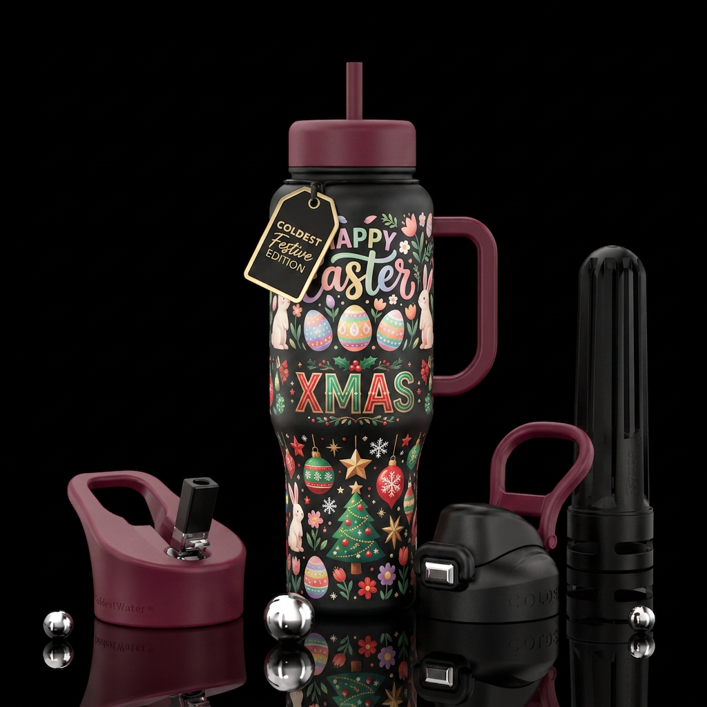happy easter xmas water bottle design