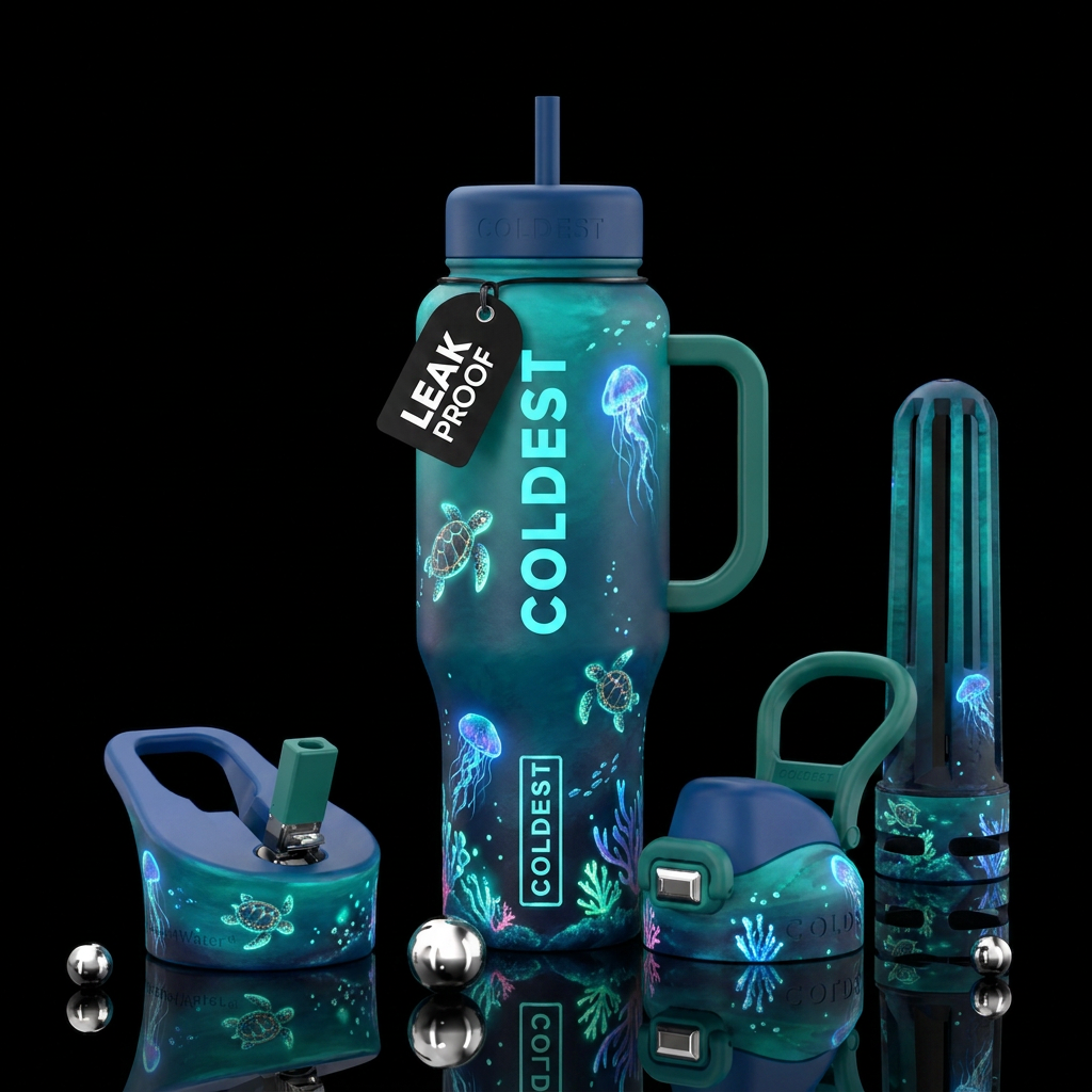 glowie, painted, ocean water bottle design