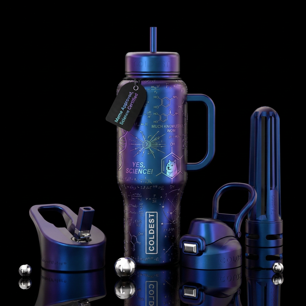 multichrome, meme, scientific water bottle design