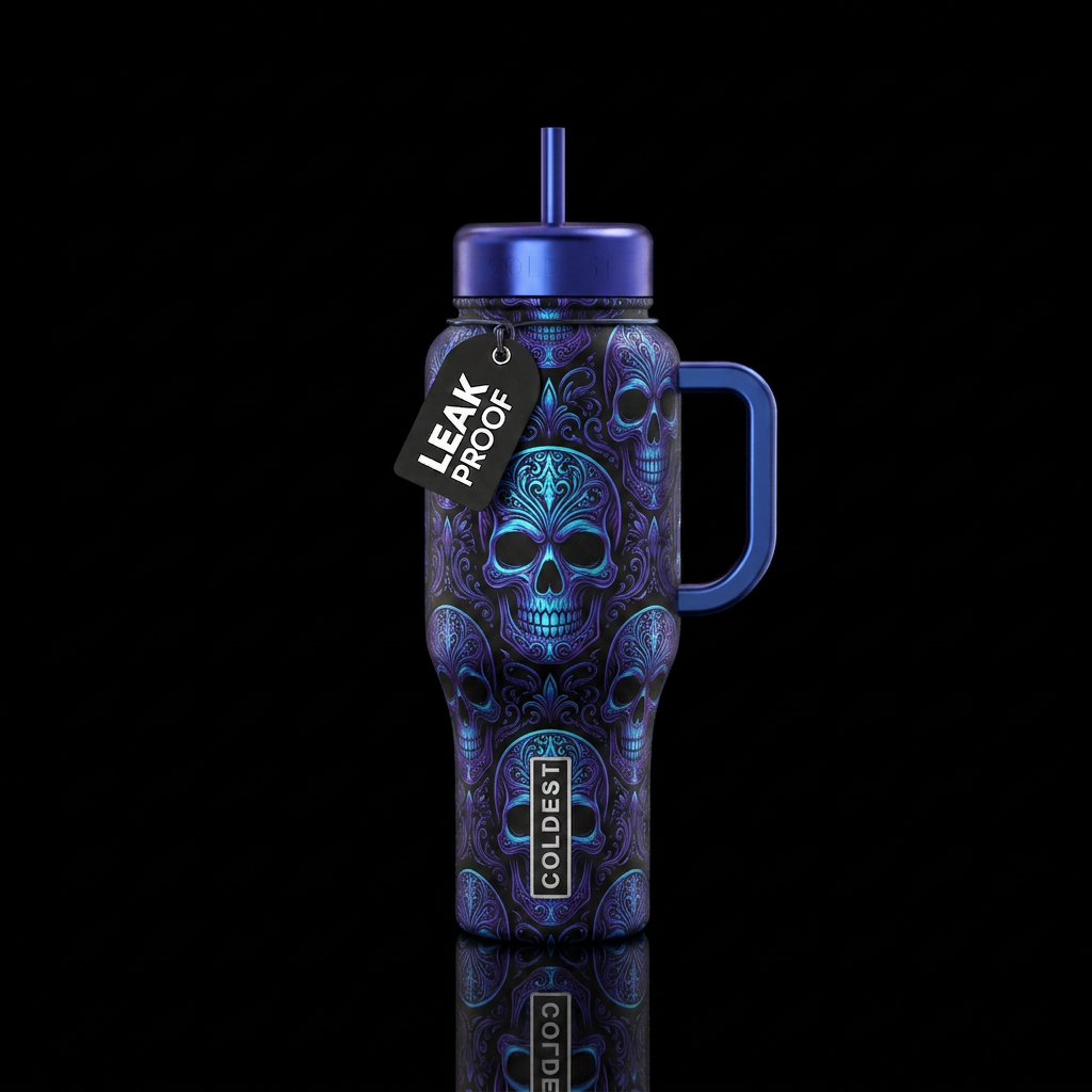 luxurious, glowie, skells water bottle design