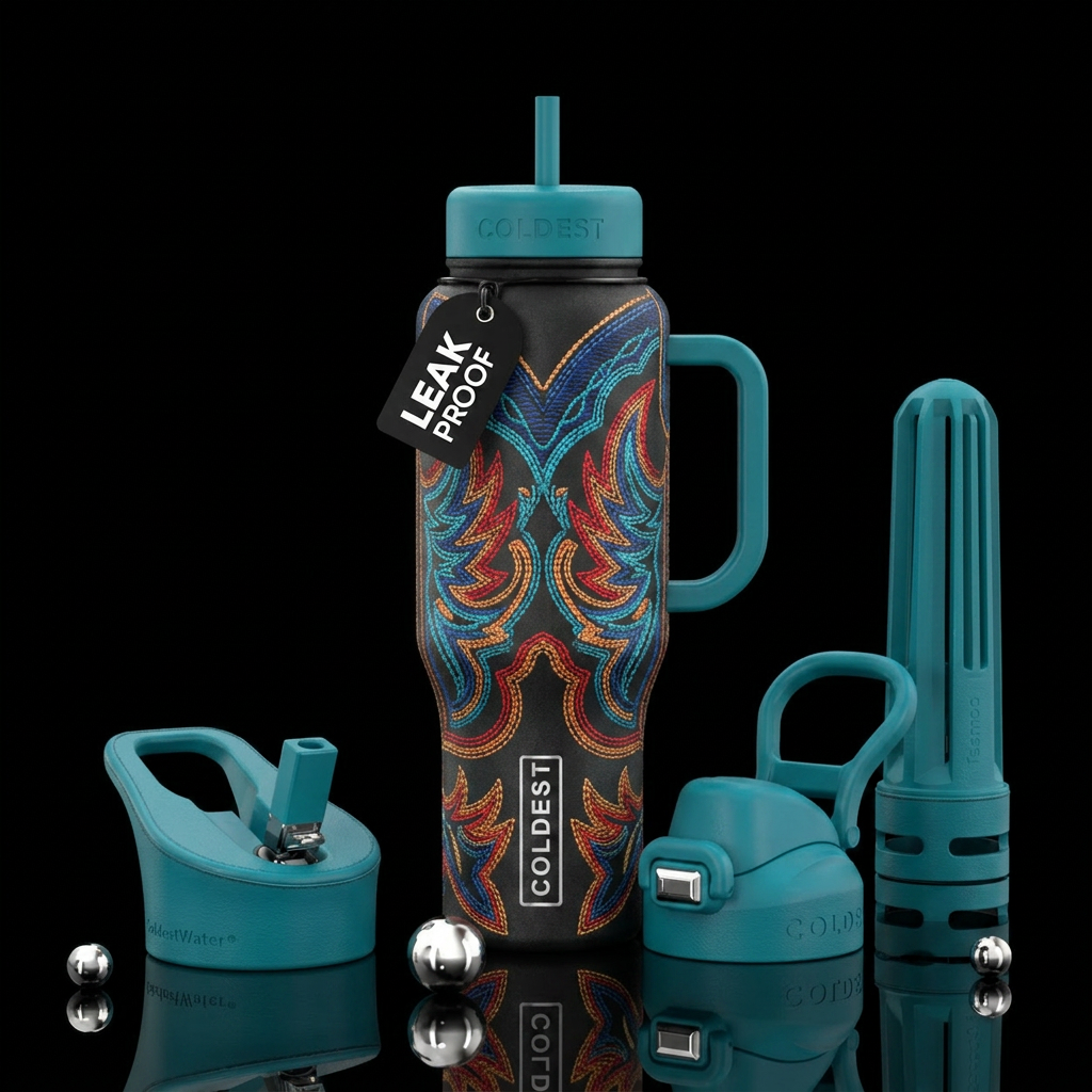 Boot stitch water bottle design