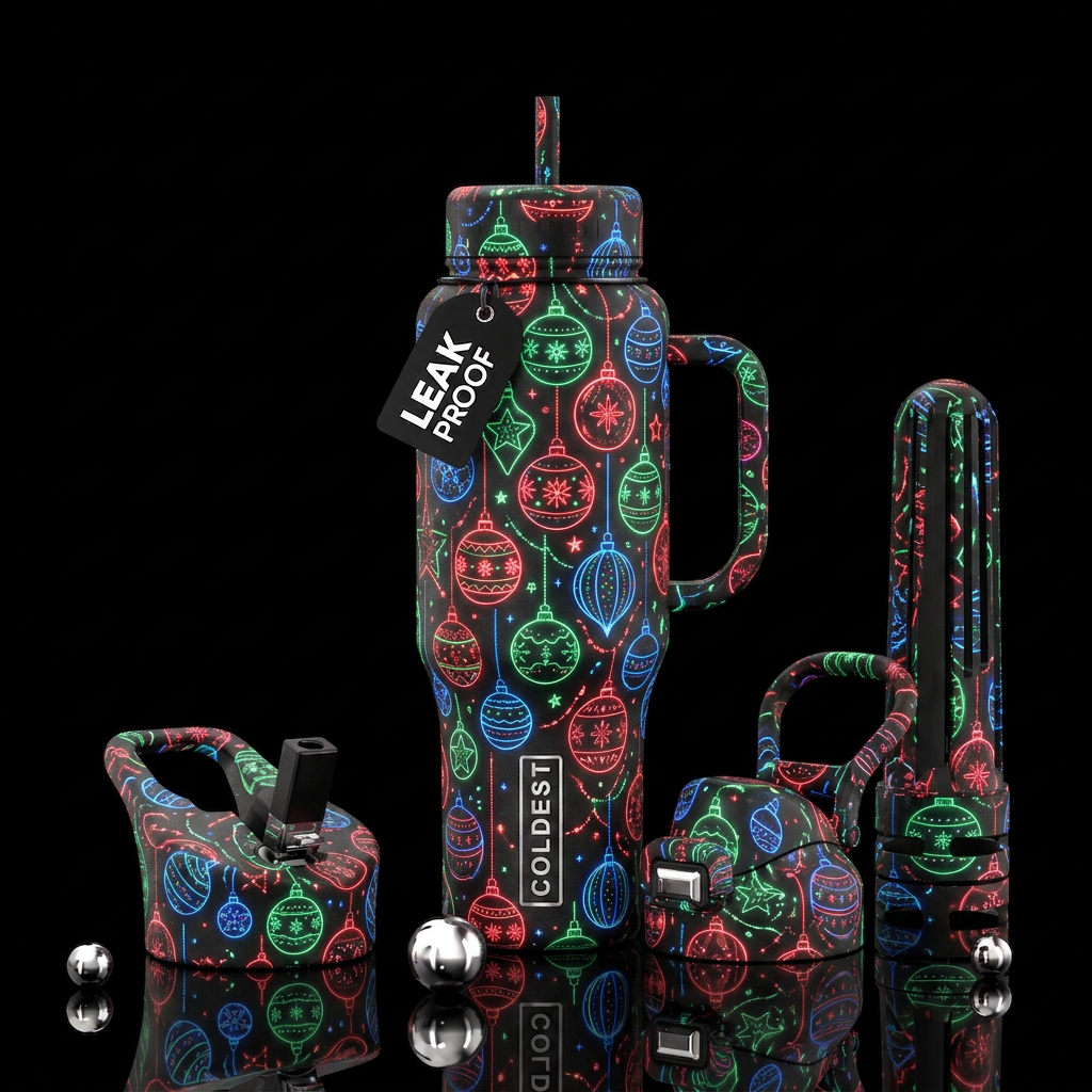 Christmas ornaments, Christmas, glowie water bottle design