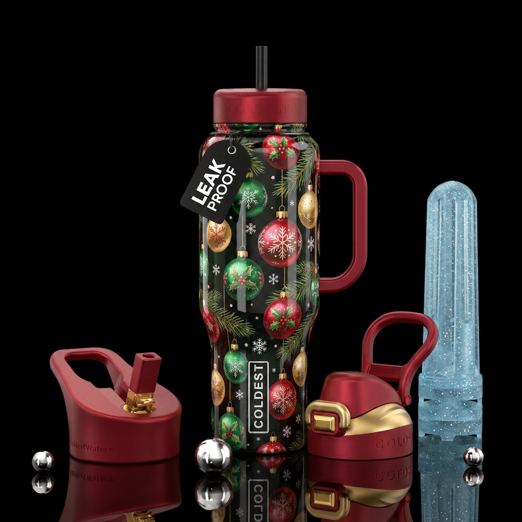 Christmas ornaments, Christmas water bottle design