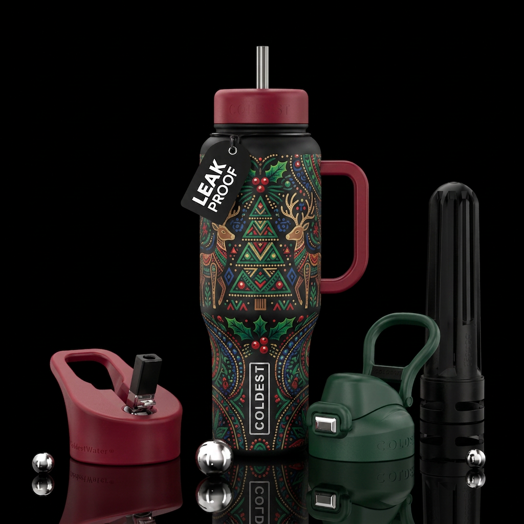 Christmas,  tribal water bottle design
