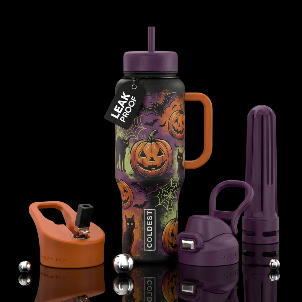 Halloween, nostalgic water bottle design