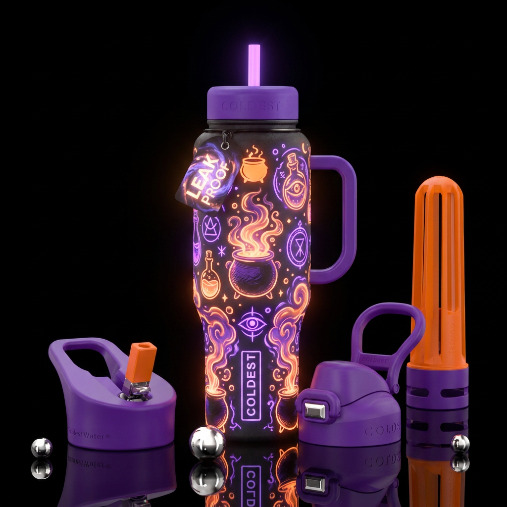 Halloween potion, glowie water bottle design