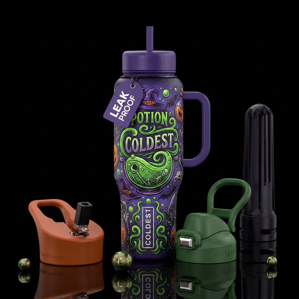 Halloween potion water bottle design