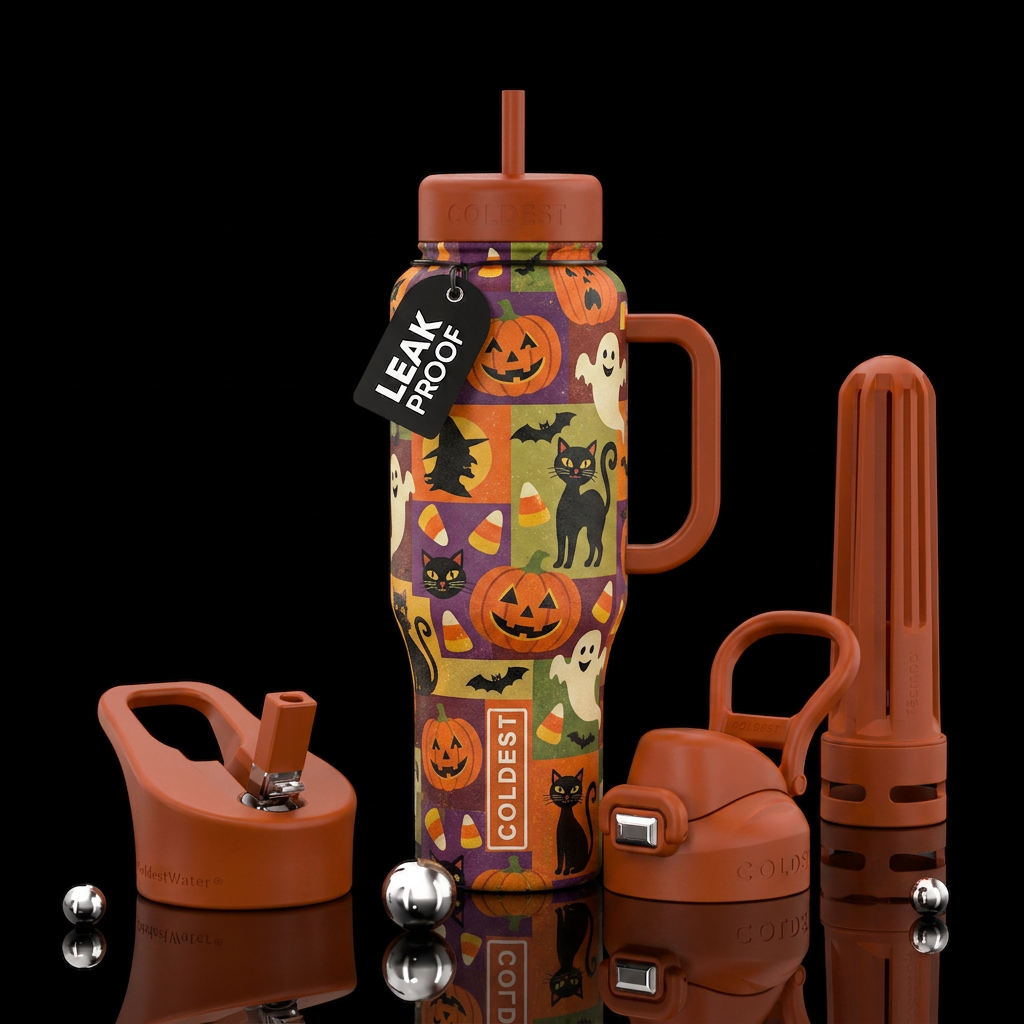 Halloween,  nostalgic water bottle design