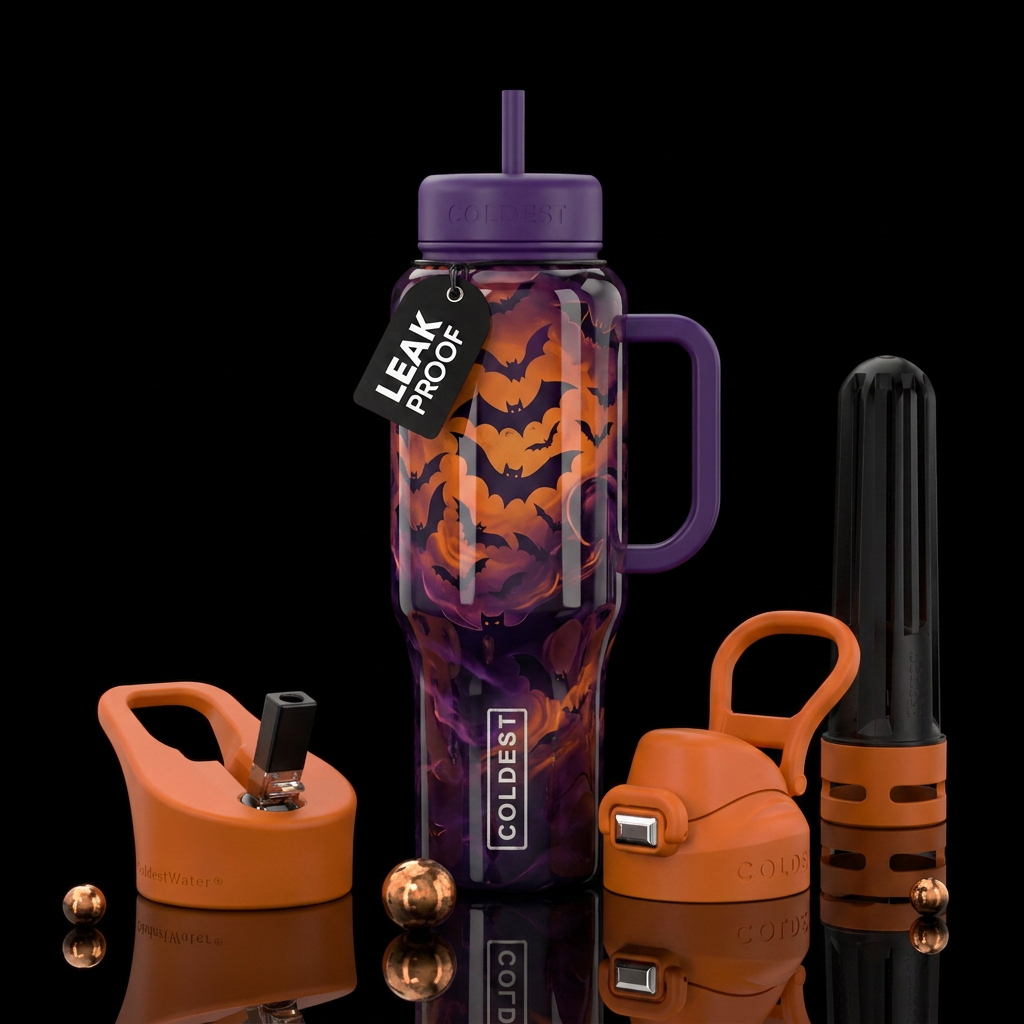 Halloween,  bats water bottle design