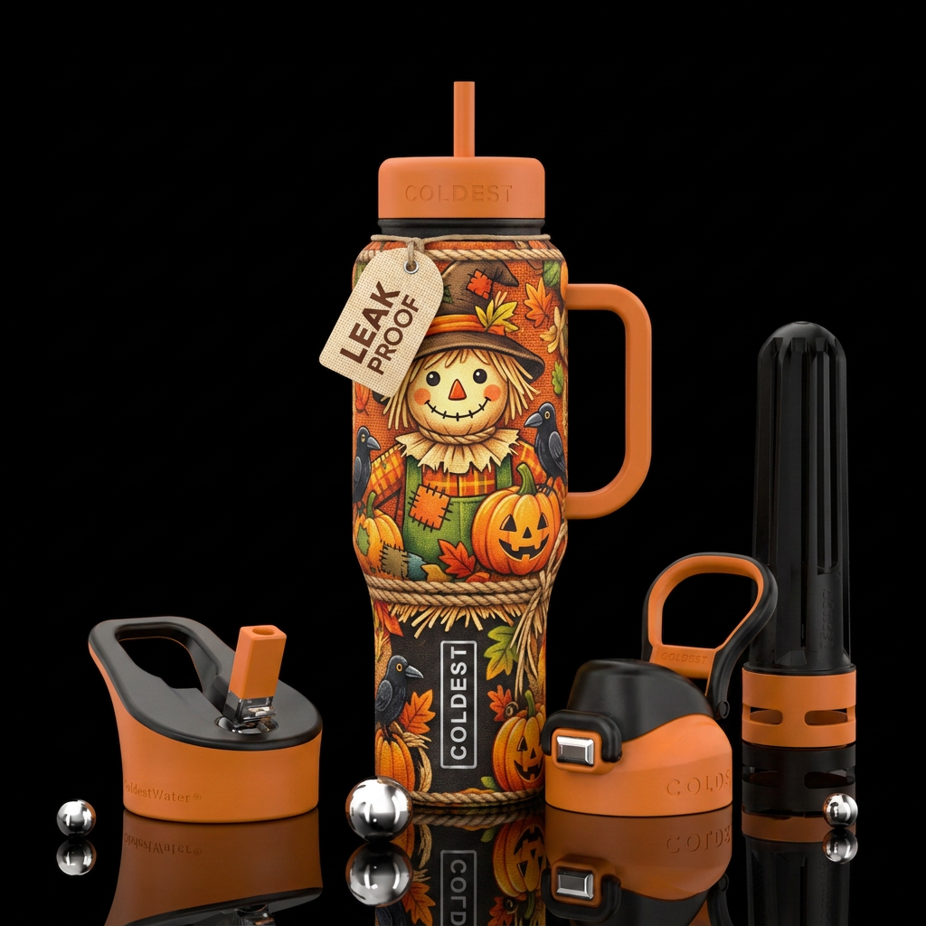 Halloween, scarecrow, cute water bottle design