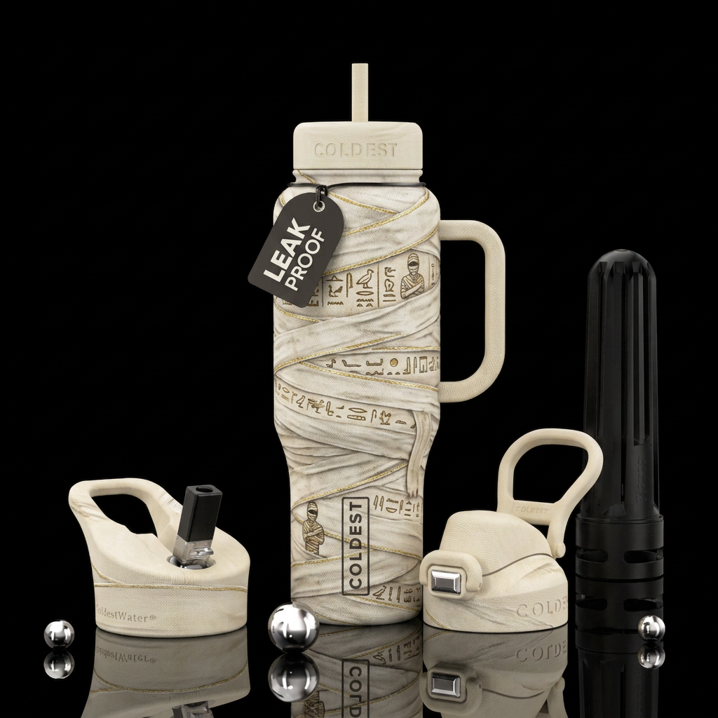 Halloween,  mummies water bottle design
