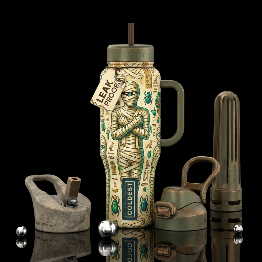 Mummies, halloween water bottle design