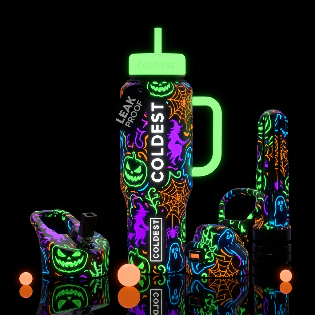 Halloween, glowie water bottle design