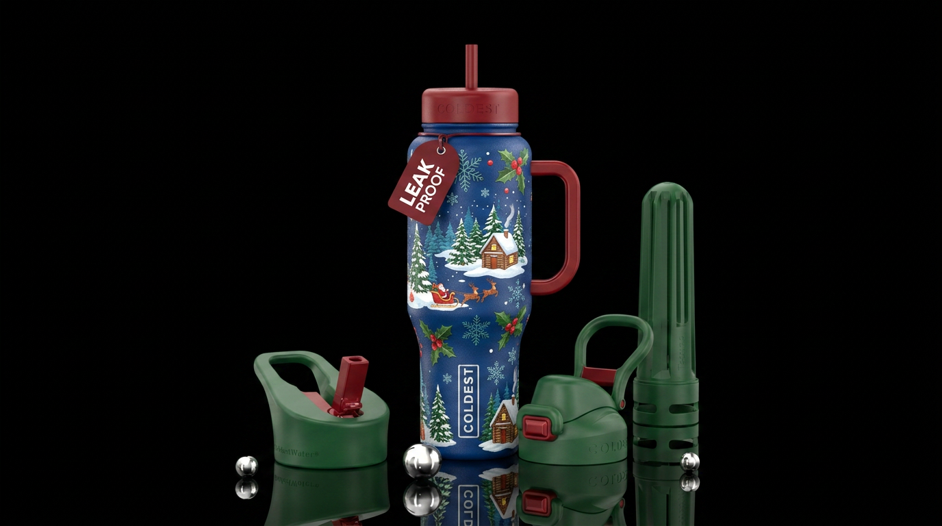 Winter wonderland, Christmas water bottle design