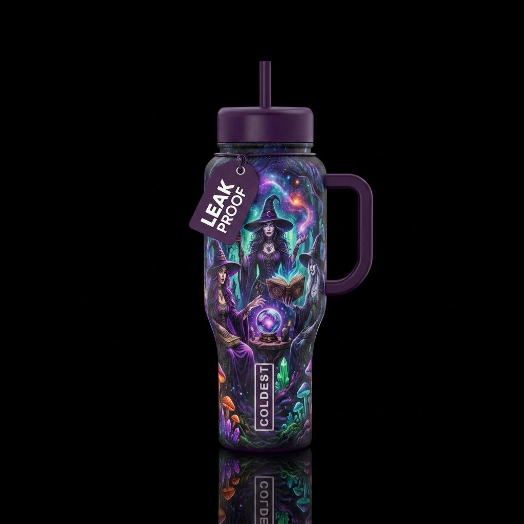 Fantasy,  mysterious, witches water bottle design
